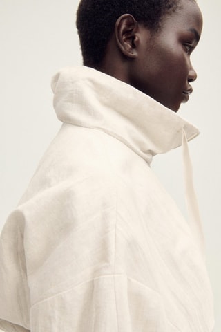 Veste courte en lin mélangé - Gris clair