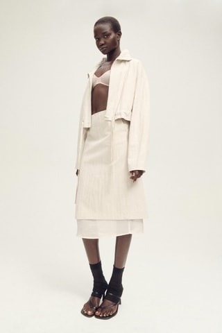 Veste courte en lin mélangé - Gris clair