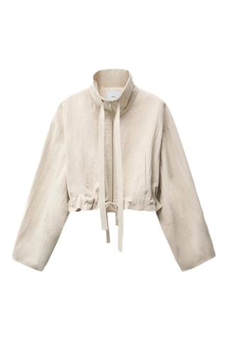 Veste courte en lin mélangé - Gris clair