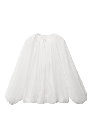 Veste semi-transparente froncée - Blanc