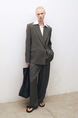 Veste costume oversize croisée - Kaki