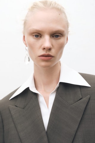 Veste costume oversize croisée - Kaki