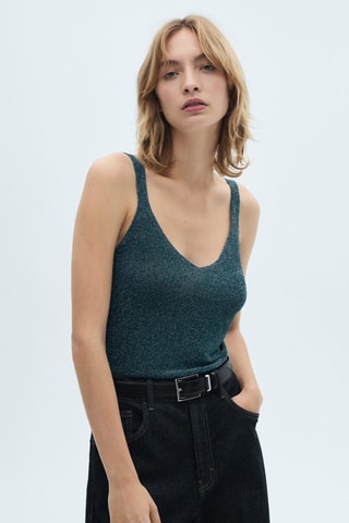 Top maille Lurex - Vert