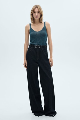 Top maille Lurex - Vert