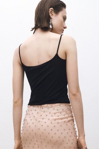 Top soie bretelles fines - Noir