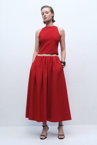 Top crop noeud dos - Rouge