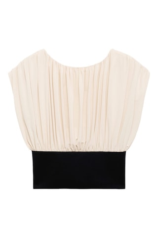 Top drapé combiné - Ecru