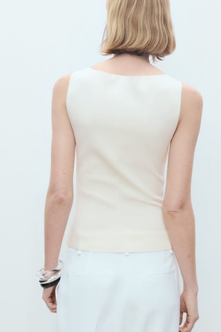 Haut en maille col bateau - Ecru