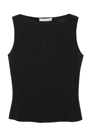 Haut en maille col bateau - Noir