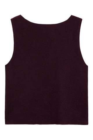 Top maille côtelée fine - Chocolat