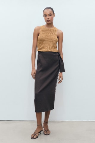 Top Lurex maille ajourée - Doré