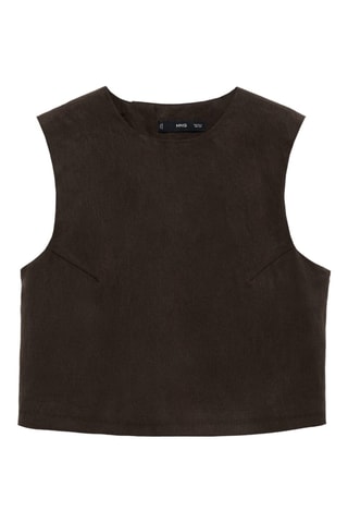 Top en lyocell avec boutons dans le dos - Marron