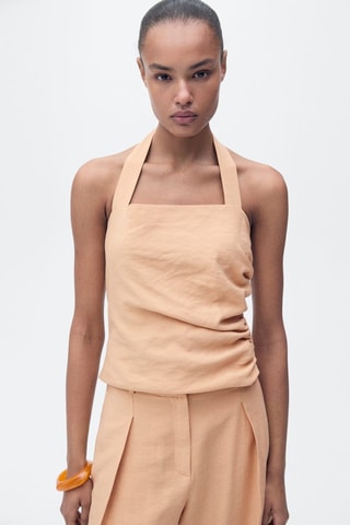 Top lyocell détail froncé - Nude