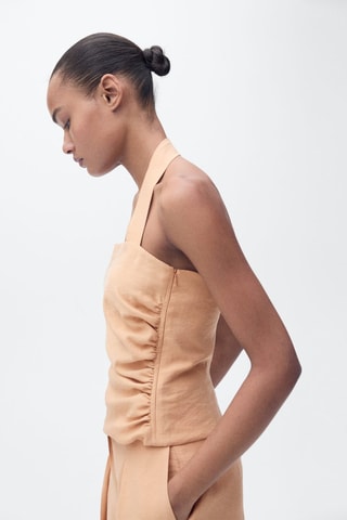 Top lyocell détail froncé - Nude