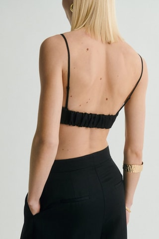 Crop top imprimé nœud - Noir