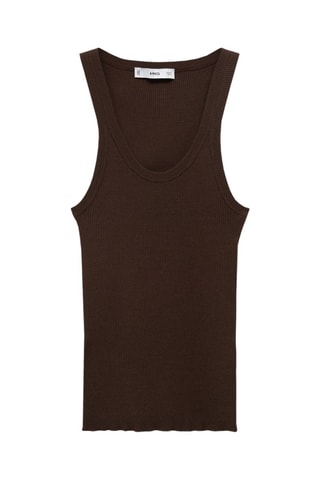 Top maille bretelles - Chocolat