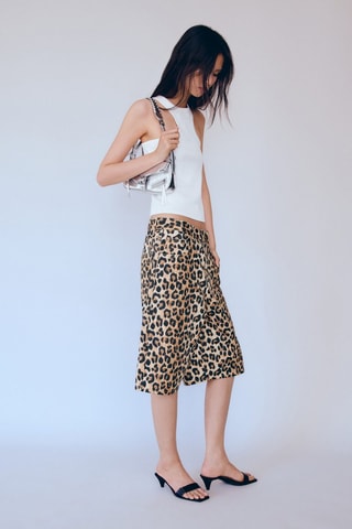 Top côtelé en coton - Blanc