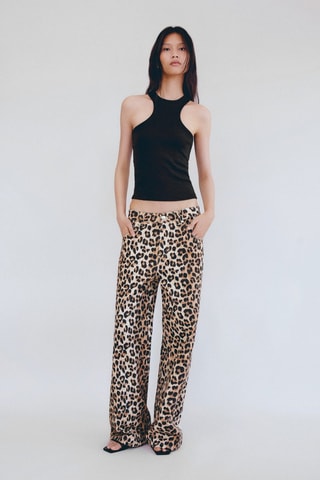 Top côtelé en coton - Noir