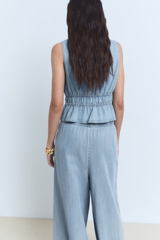 Top lyocell fermeture noeuds - Bleu clair