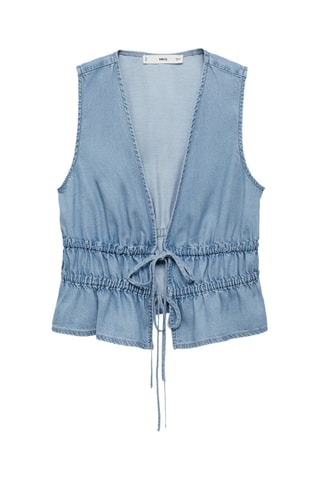 Top lyocell fermeture noeuds - Bleu clair