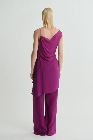 Top long détail fleur - Violet