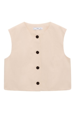 Top crop coton boutons - Ecru