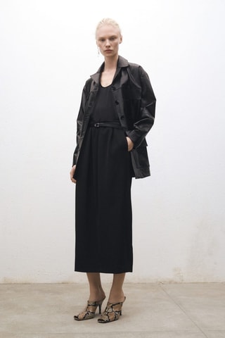 Top soie à bretelles - Noir