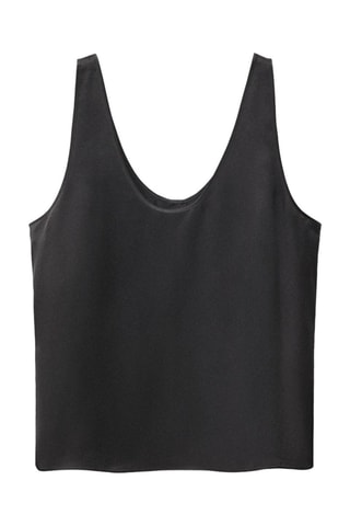 Top soie à bretelles - Noir