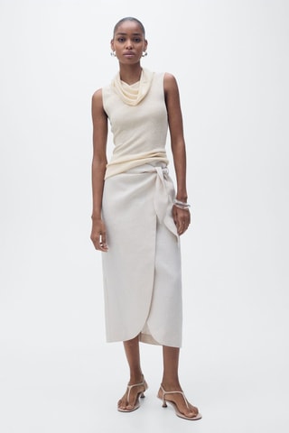 Top maille col bénitier - Gris clair