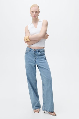 Top maille col polo - Ecru