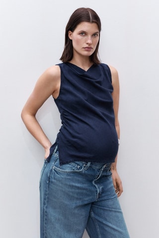 Top lyocell grossesse - Bleu marine