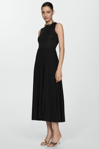 Robe midi plissée - Noir