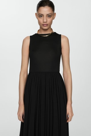 Robe midi plissée - Noir