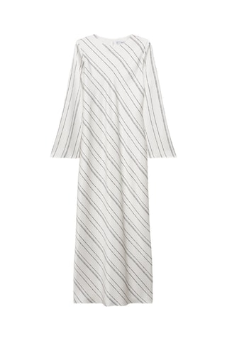 Robe à rayures satinée - Blanc