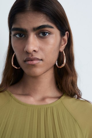 Robe plissée ceinture à nouer - Olive