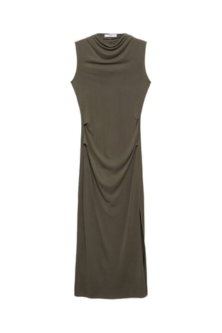 Robe en modal col bénitier - Kaki