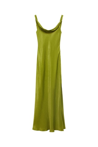Robe texturée encolure drapée - Vert