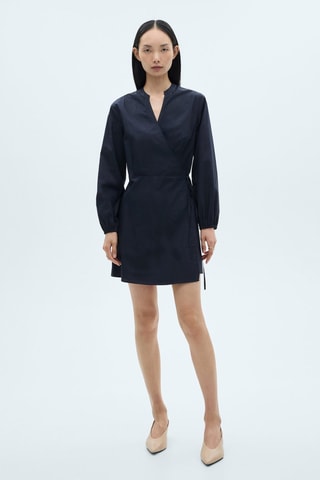 Robe cache-coeur coton - Bleu