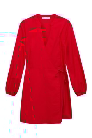 Robe cache-coeur coton - Rouge