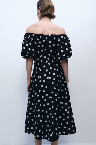 Robe bustier à pois - Noir