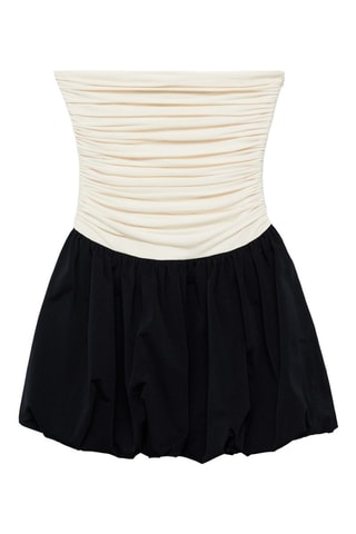 Robe jupe boule corps drapé - Ecru