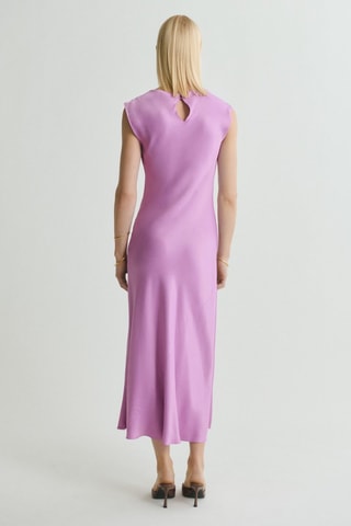 Robe midi satinée - Violet