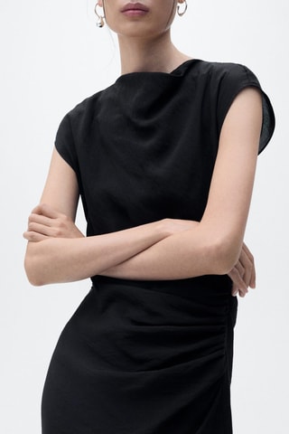 Robe droite drapée - Noir