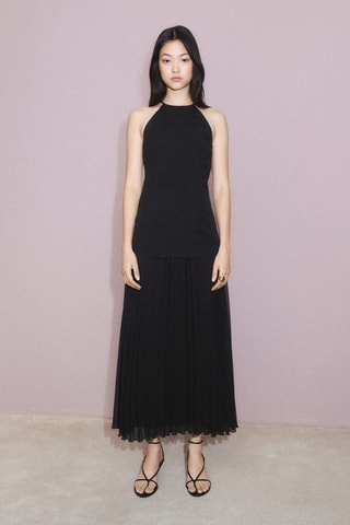 Robe évasée combinée - Noir