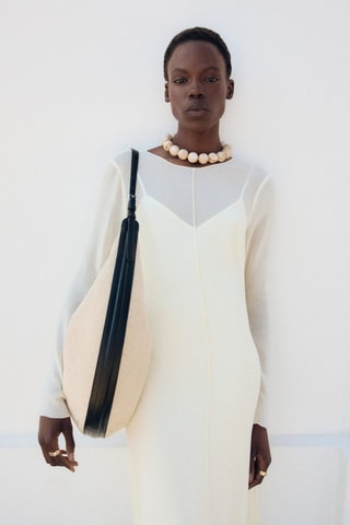 Robe combinée semi-transparente - Ecru