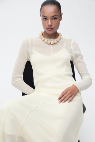 Robe combinée semi-transparente - Ecru