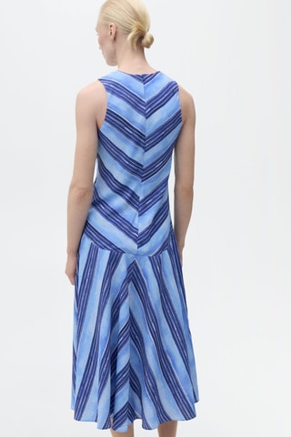 Robe évasée rayures - Bleu