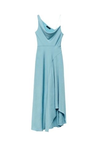 Robe asymétrique effet froissé - Bleu ciel