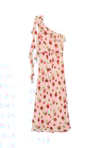 Robe à fleurs volantée - Ecru