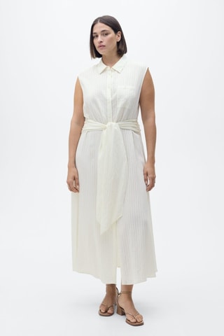 Robe chemisier nœud - Ecru